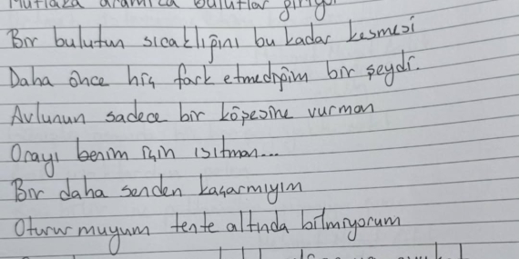 Mehmet Murat Çalık'ın Silivri zindanında bana verdiği kendi el yazısı ile 'Güneşle İmtihanım' ş